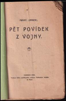 František Langer: Pět povídek z vojny