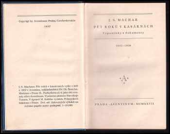 Josef Svatopluk Machar: Pět roků v kasárnách PODPIS Machar: vzpomínky a dokumenty : 1925-1926