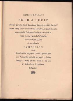 Romain Rolland: Petr a Lucie