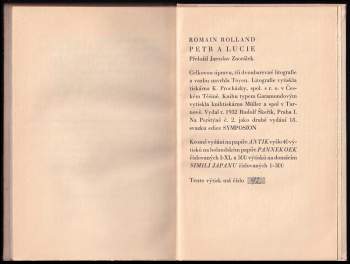 Romain Rolland: Petr a Lucie