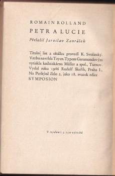 Romain Rolland: Petr a Lucie