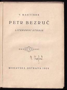 Vojtěch Martínek: Petr Bezruč