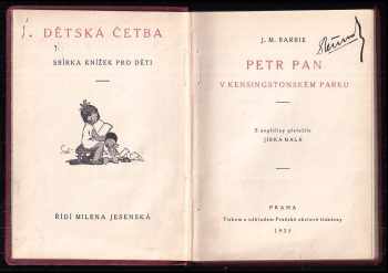 J. M Barrie: Petr Pan v Kensingtonském parku