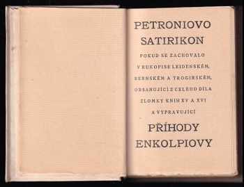 Petronius Arbiter: Petroniovo Satirikon