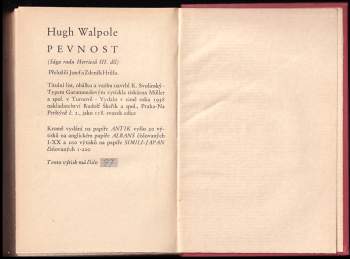 Hugh Walpole: Pevnost