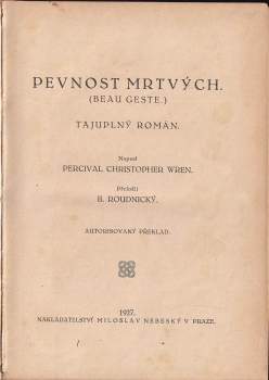 Percival Christopher Wren: Pevnost mrtvých