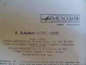 Franz Schubert: Piano Sonatas Nos. 9 And 11
