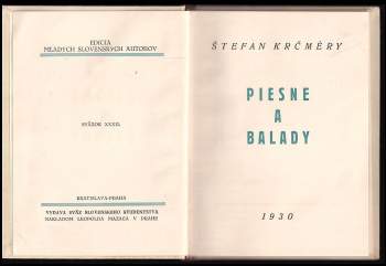 Štefan Krčméry: Piesne a balady