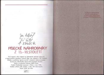 Jiří Fröhlich: Písecké náhrobníky z 13.-18. století