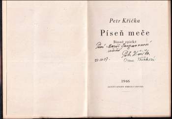 Petr Křička: Píseň meče