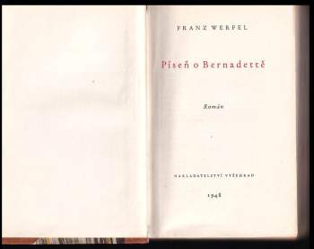 Franz Werfel: Píseň o Bernadettě