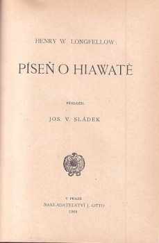Henry Wadsworth Longfellow: Píseň o Hiawatě