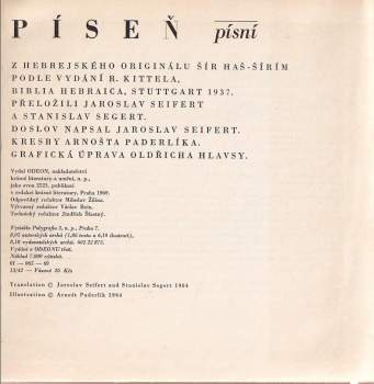 Arnošt Paderlík: Píseň písní