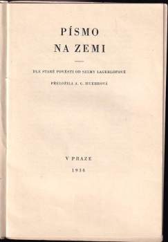 Selma Lagerlöf: Písmo na zemi