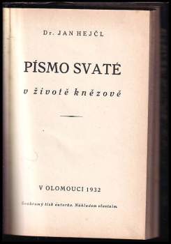 Jan Hejčl: Písmo svaté v životě knězově