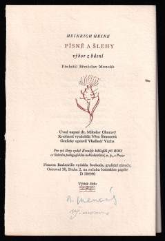 Heinrich Heine: Písně a šlehy