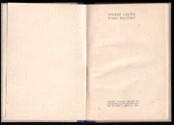 Pierre Louÿs: Písně Bilitiny