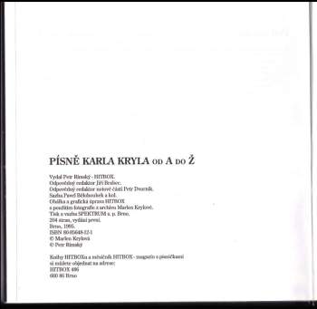Karel Kryl: Písně Karla Kryla od A do Ž