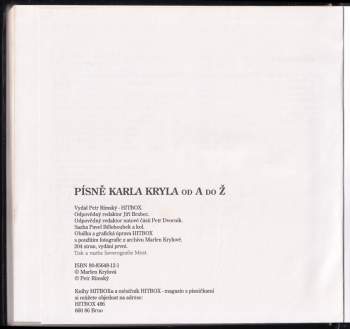 Karel Kryl: Písně Karla Kryla od A do Ž