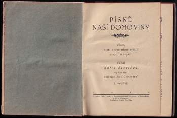 Karel Slavíček: Písně naší domoviny