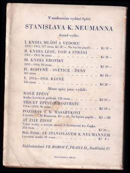 Stanislav Kostka Neumann: Písně o jediné věci : 1925-1927