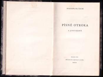 Svatopluk Čech: Písně otroka, a jiné básně