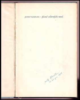 Josef Kadlec: Písně větrných nocí