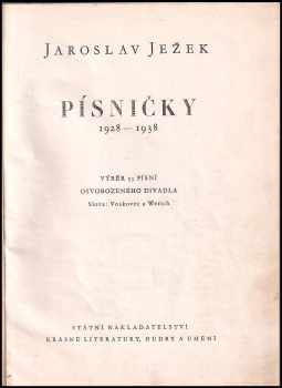 Jaroslav Ježek: Písničky 1928-1938