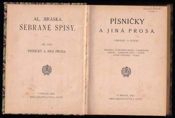 Alois Jirásek: Písničky a jiná prosa