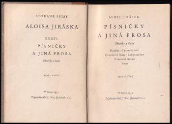 Alois Jirásek: Písničky a jiná prosa