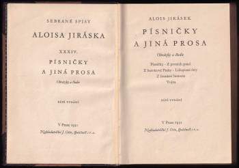 Alois Jirásek: Písničky a jiná prosa