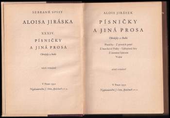 Alois Jirásek: Písničky a jiná prosa