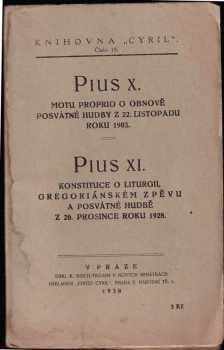 Motu proprio o obnově posvátné hudby z 22. listopadu roku 1903