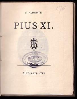 Antonín Dokoupil: Pius XI