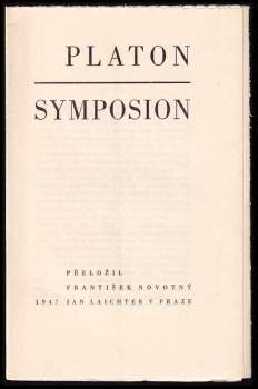 Platón: Platon Symposion