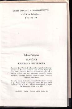 Johan Fabricius: Plavčíci kapitána Bontekoea