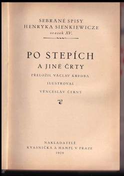 Henryk Sienkiewicz: Po stepích a jiné črty