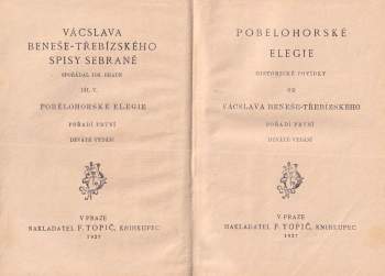 Václav Beneš-Třebízský: Pobělohorské elegie