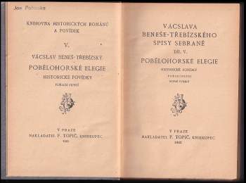 Václav Beneš-Třebízský: Pobělohorské elegie: Díl 1-2