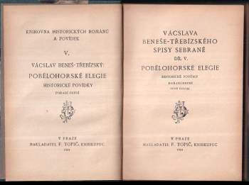 Václav Beneš-Třebízský: Pobělohorské elegie