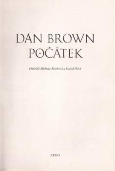 Dan Brown: Počátek