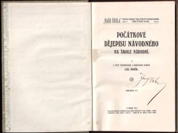 Ladislav Horák: Počátkové dějepisu návodného na škole národní