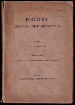 Počátky českého hnutí dělnického