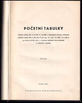 H Zimmermann: Početní tabulky