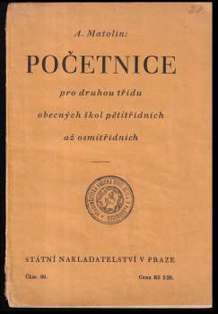 Početnice pro druhou třídu obecných škol pětitřídních až osmitřídních