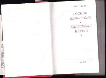 Joseph Roth: Pochod Radeckého ; Kapucínská krypta