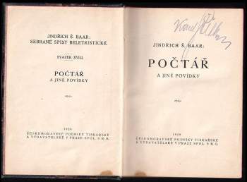 Jindřich Šimon Baar: Počtář a jiné povídky