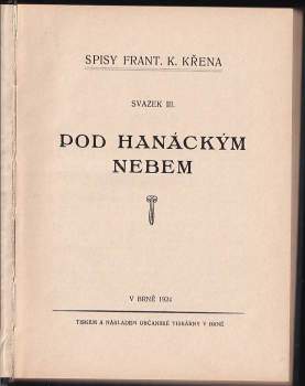 Karel Křen: Pod hanáckým nebem