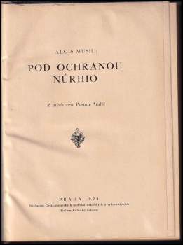 Alois Musil: Pod ochranou Núriho