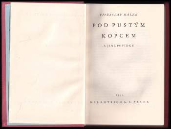 Vítězslav Hálek: Pod pustým kopcem a jiné povídky